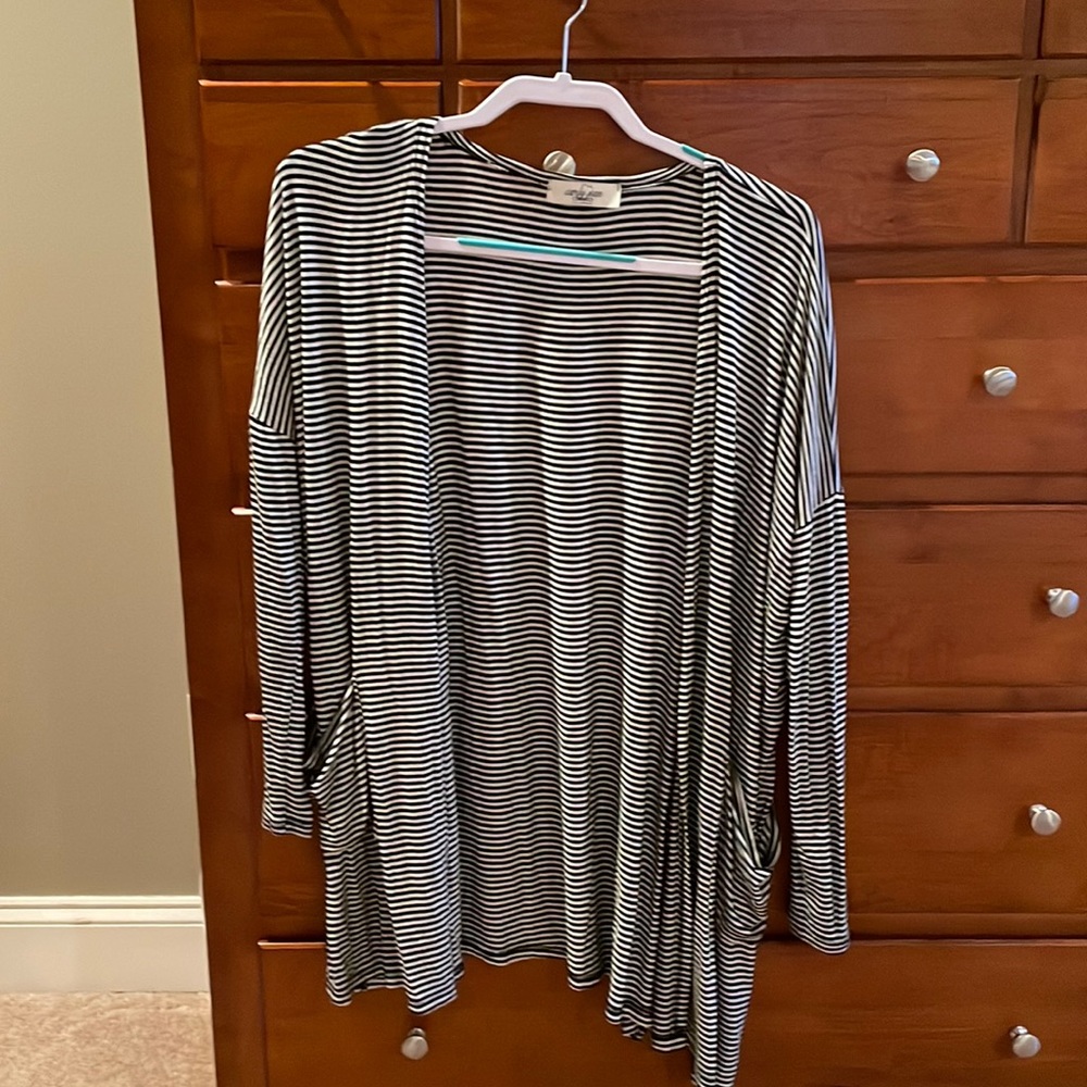 CJLA striped cardigan size small